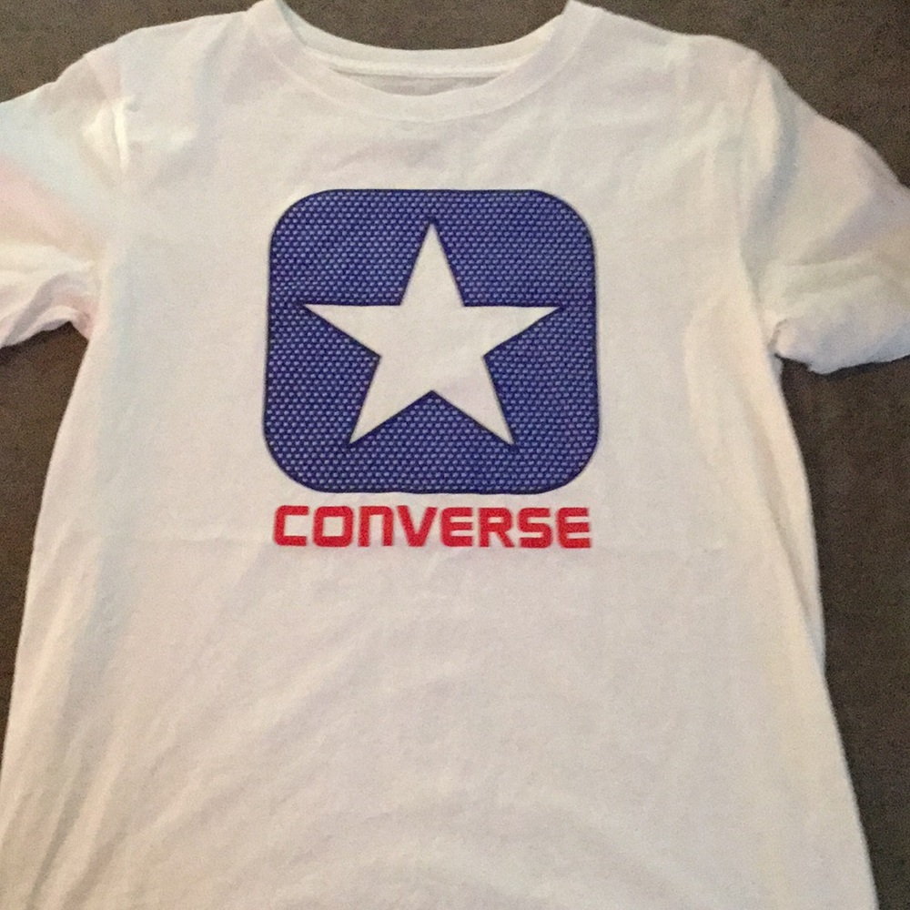 Boys white gently worn Converse t-shirt